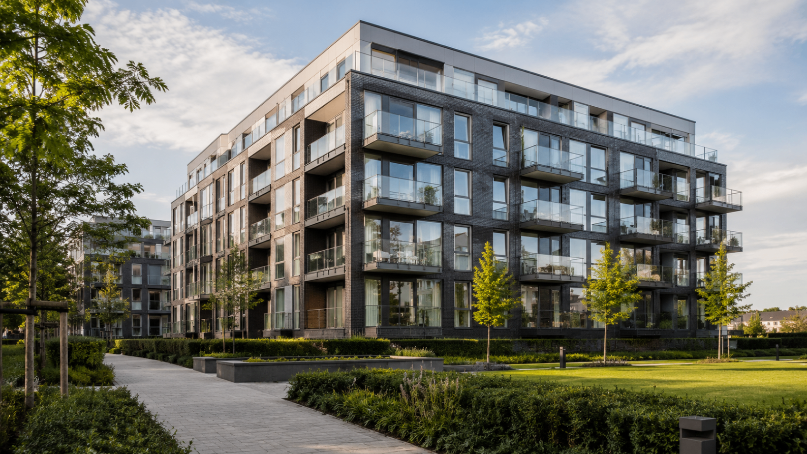 Stedelijke woningportefeuille met klassieke gevels en balkons